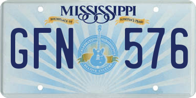 MS license plate GFN576