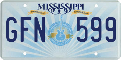 MS license plate GFN599