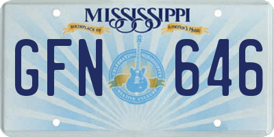 MS license plate GFN646