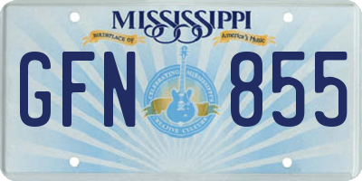MS license plate GFN855