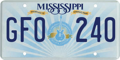 MS license plate GFO240