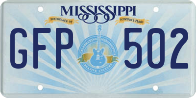 MS license plate GFP502