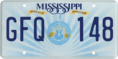 MS license plate GFQ148