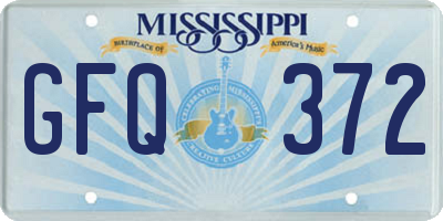 MS license plate GFQ372