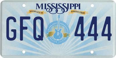 MS license plate GFQ444