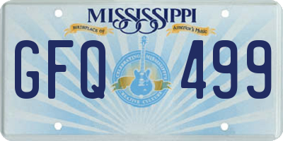 MS license plate GFQ499