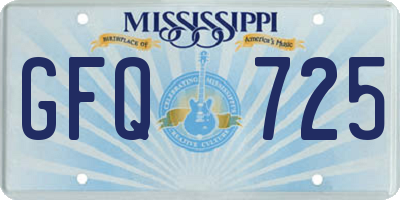 MS license plate GFQ725