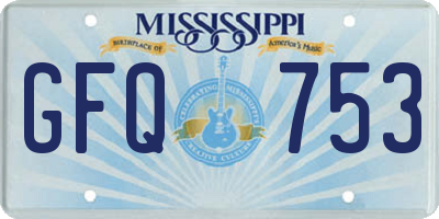 MS license plate GFQ753