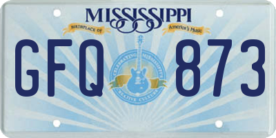 MS license plate GFQ873