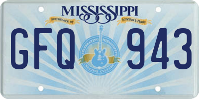 MS license plate GFQ943