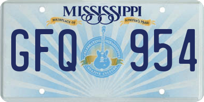 MS license plate GFQ954