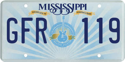 MS license plate GFR119