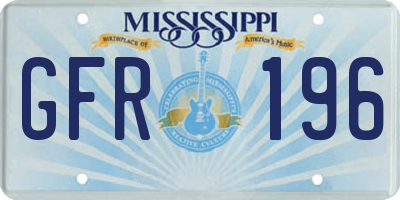 MS license plate GFR196