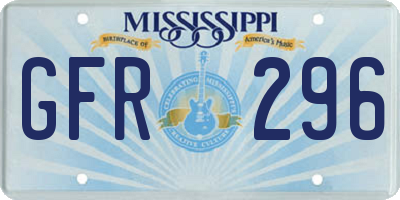 MS license plate GFR296