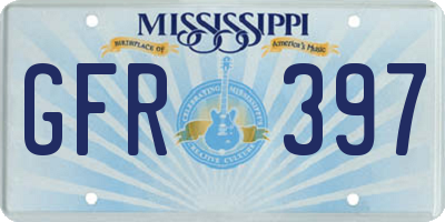 MS license plate GFR397