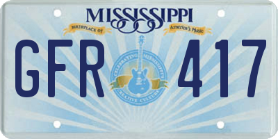 MS license plate GFR417