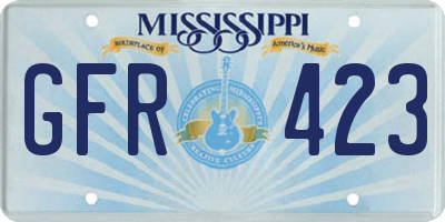 MS license plate GFR423