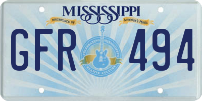MS license plate GFR494