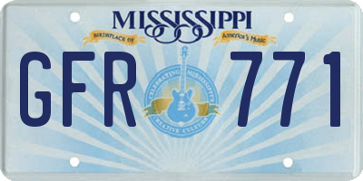 MS license plate GFR771