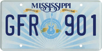 MS license plate GFR901