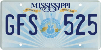 MS license plate GFS525