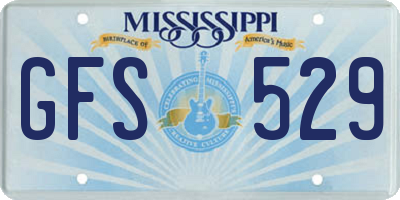 MS license plate GFS529