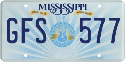 MS license plate GFS577