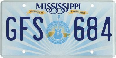 MS license plate GFS684