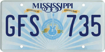 MS license plate GFS735