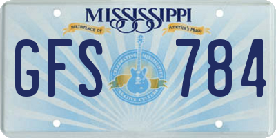 MS license plate GFS784