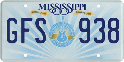 MS license plate GFS938