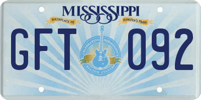 MS license plate GFT092