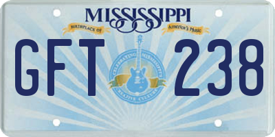 MS license plate GFT238