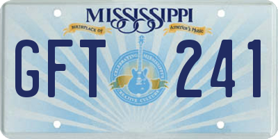 MS license plate GFT241