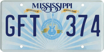 MS license plate GFT374