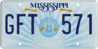MS license plate GFT571