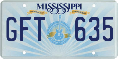 MS license plate GFT635
