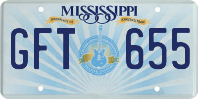 MS license plate GFT655