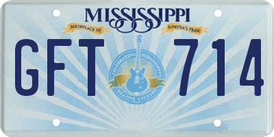 MS license plate GFT714