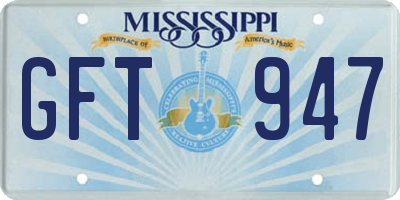 MS license plate GFT947