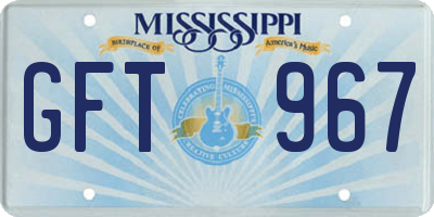 MS license plate GFT967
