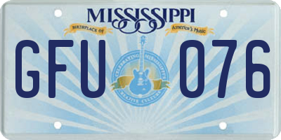 MS license plate GFU076