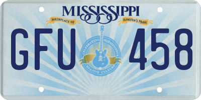 MS license plate GFU458