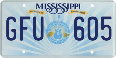 MS license plate GFU605