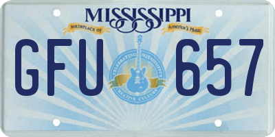 MS license plate GFU657