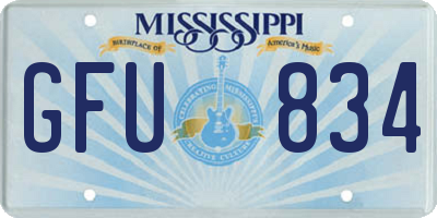 MS license plate GFU834
