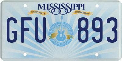 MS license plate GFU893