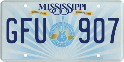 MS license plate GFU907