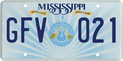 MS license plate GFV021