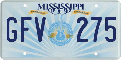 MS license plate GFV275